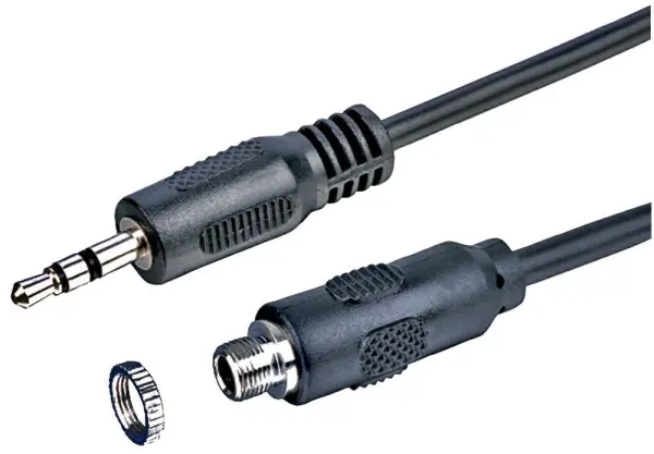 PRO SIGNAL - Προσαρμογέας 3.5mm Panel Mount, Γυναίκα σε Άνδρα, 1m Μαύρο