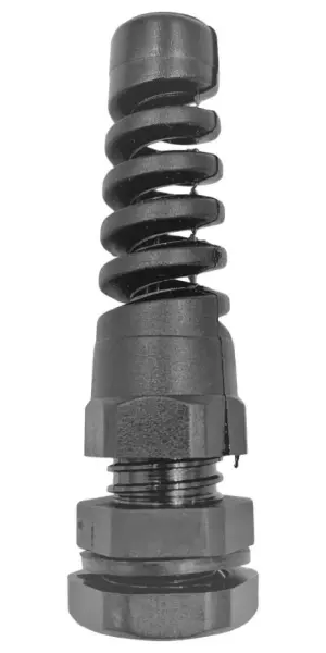 PRO ELEC M12 Nylon Spiral Cable Gland, 3-6.5mm, IP68, Grey