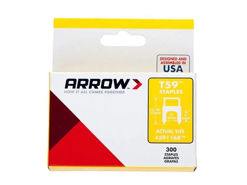 Arrow - T59 Isolierte Heftklammern transparent 6 x 6mm (Box 300)