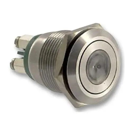 Bulgin LED Vandal Resistant Switch, Green, SPST-NO, 24V DC, 19.2 mm