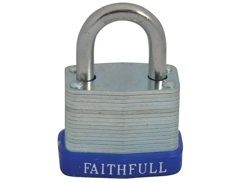 Faithfull - Cadenas à tôle laminée en acier, 30mm, 3 clés