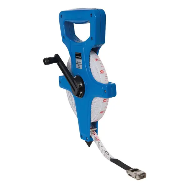 Silverline Maßband für Vermessung - 30m / 100ft x 13mm, offene Spule