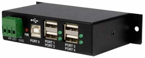 STARTECH Hub USB Industrial Resistente 4 Puertos - Montaje en Carril DIN
