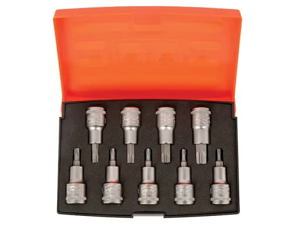 Ensemble de douilles TORX 1/2'' Bahco S9TORX, 9 pièces, acier allié