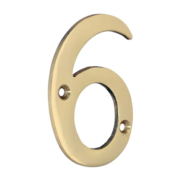 Timco Brass Door Numeral - Polished Brass 75mm
