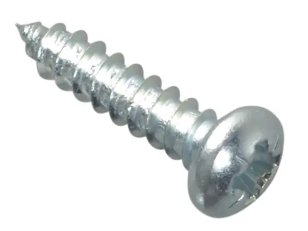 ForgeFix Self-Tapping Screws Pozi Pan Head ZP 1/2in x 4 (Pack of 60)