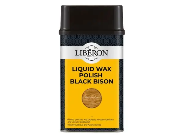 Liberon Liquid Wax Polish - Black Bison Medium Oak, 500ml