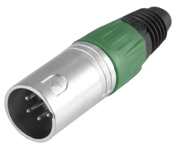 PRO SIGNAL 4-Pole XLR Plug, Green, Cable Mount