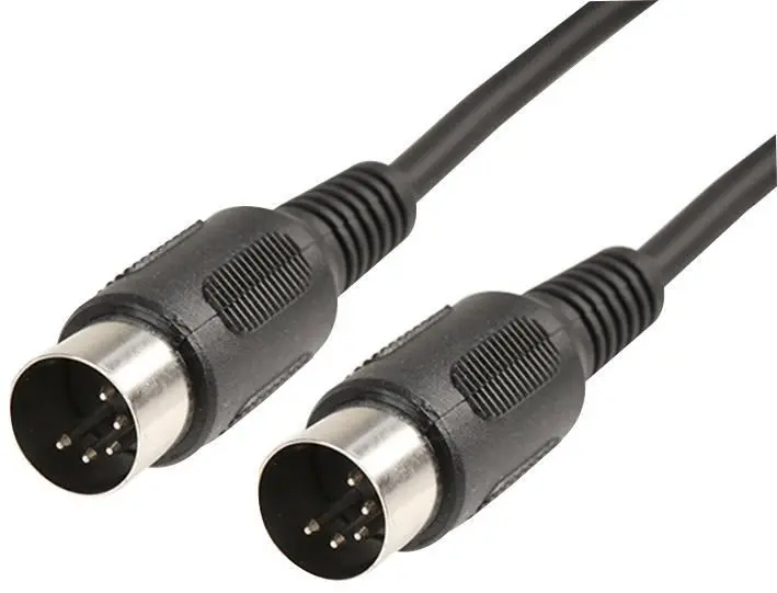 Pro Signal 5-polige 180° Male to Male DIN-kabel, 1,2m, Zwart