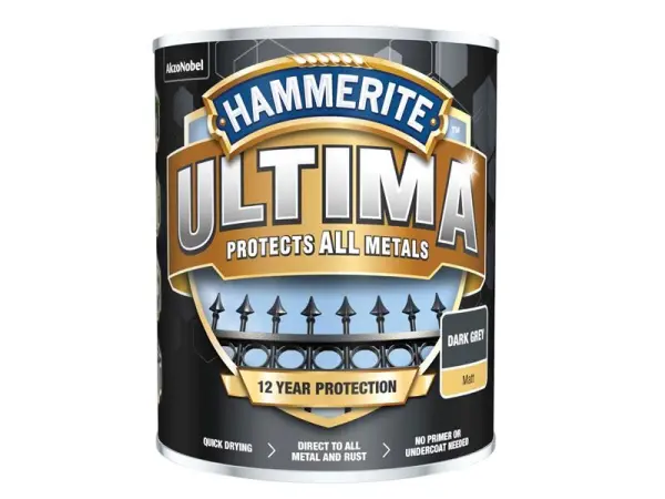Hammerite - Cat Logam Ultima Matt Kelabu Gelap 750ml