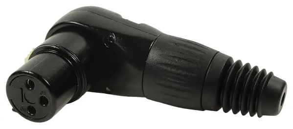 Cliff 3 Pole Right Angle XLR Socket, 15A, Cable Mount, RAMP Series