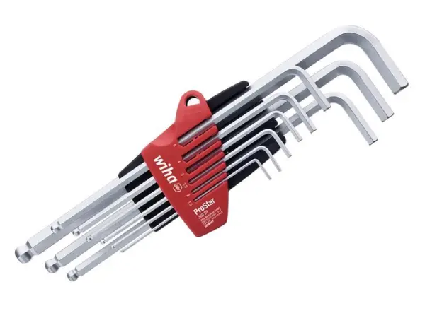 Wiha ProStar Tacar Eochracha Heics Liathróid L, 9-Píosa, Cruach Cróm-Vanadaim