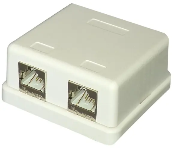 TUK שקע טלפון/רשת Cat6a מבוסס על פני השטח, 2 יציאות