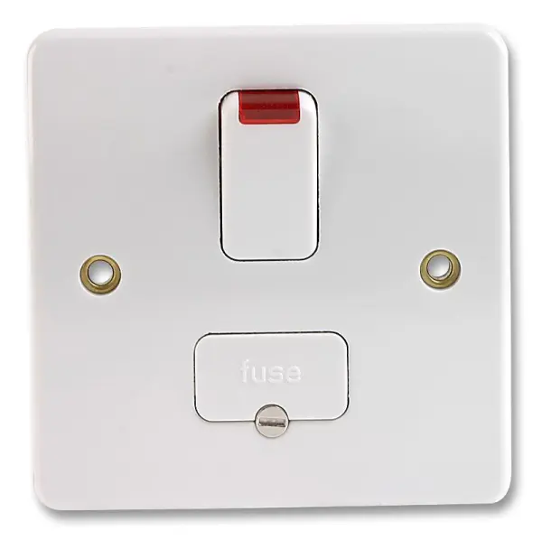 MK Logic Plus 13A DP Switched Fused Spur with Neon, White