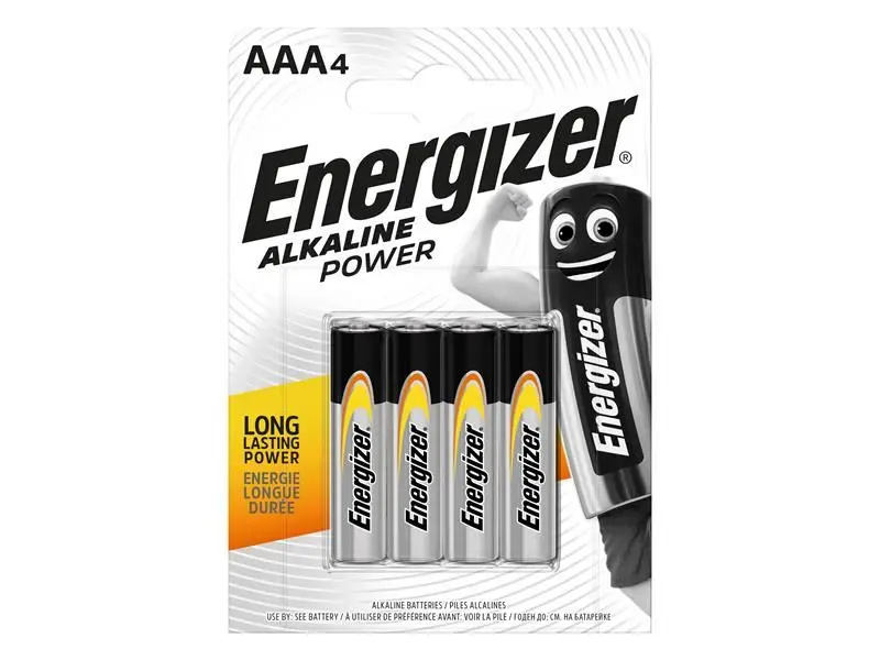 Pilhas Alcalinas Energizer® AAA (Embalagem de 4)
