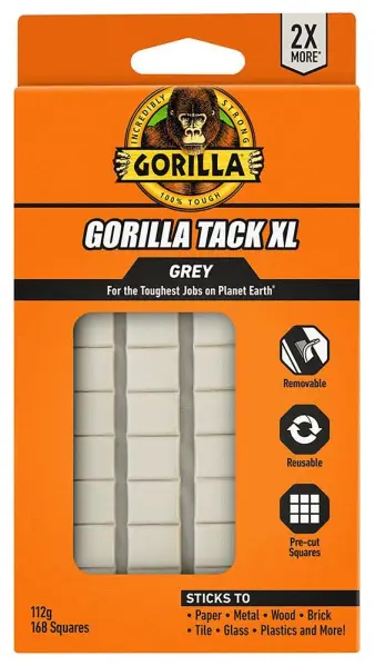 Gorilla Tack XL Self Adhesive Pads 15mm x 10mm, 168 Pack