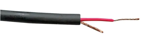 PRO ELEC Ongebalanceerde Microfoonkabel, 1 Kern, Zwart, 100m