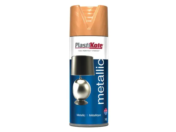 PlastiKote Metallic Spray Paint, Flat Copper, 400ml