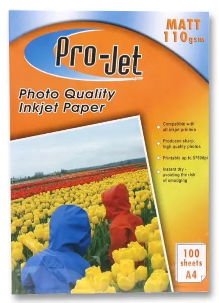 PROJET Matt Photo Paper A4, 110gsm, 100 Sheets