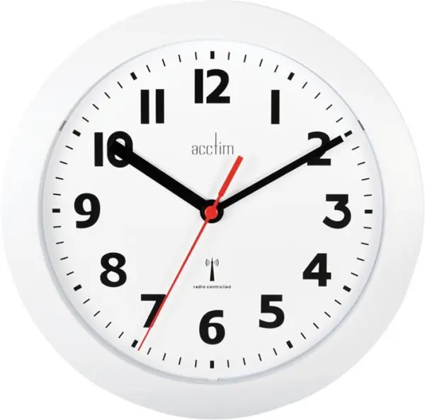 ACCTIM Parona - Horloge murale radio-commandée 23 cm, Blanc
