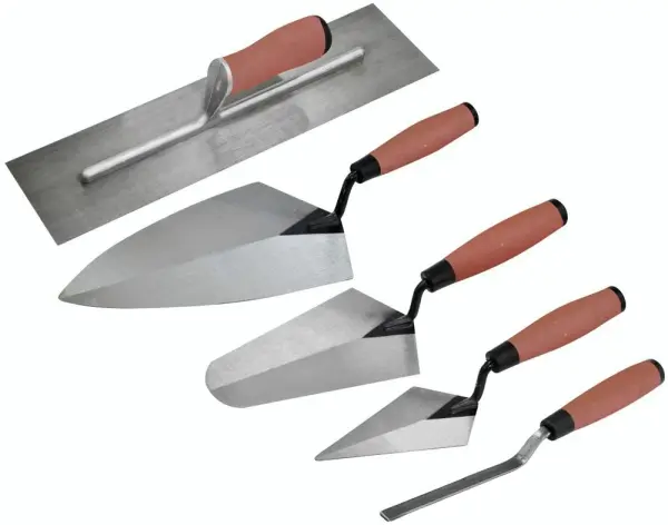 5 Piece Tradesmans Trowel Set, Hardened Steel, 1580g