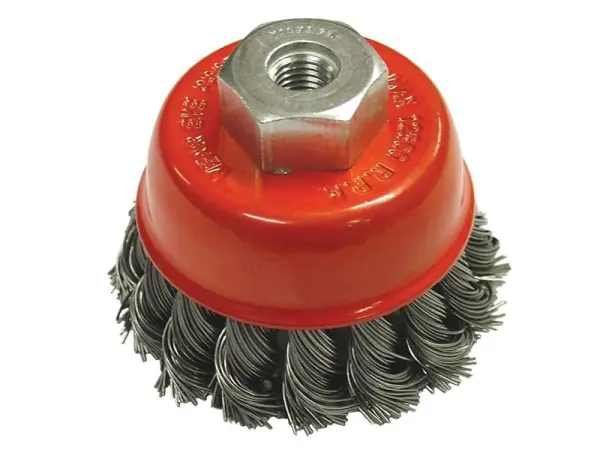 Escova de Aço de Nó Torcido Faithfull 65mm M10x1.25, Fio de Aço 0.5mm