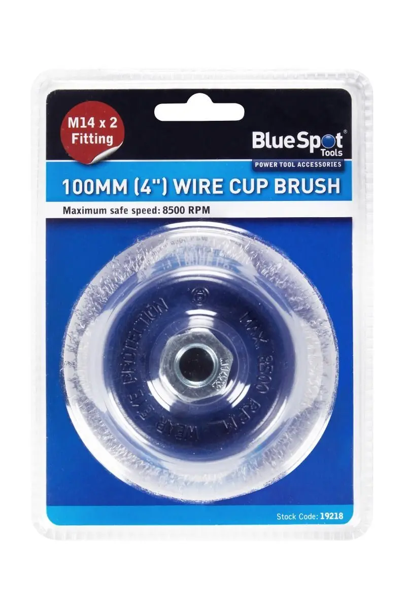 Blue Spot 100mm M14 x 2 Wire Cup Brush, Steel