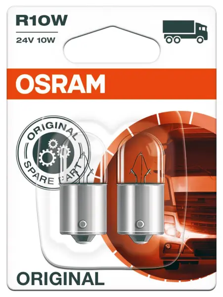 Osram R10W 10W BA15s Car Side and Tail Light Bulbs (Twin Pack)