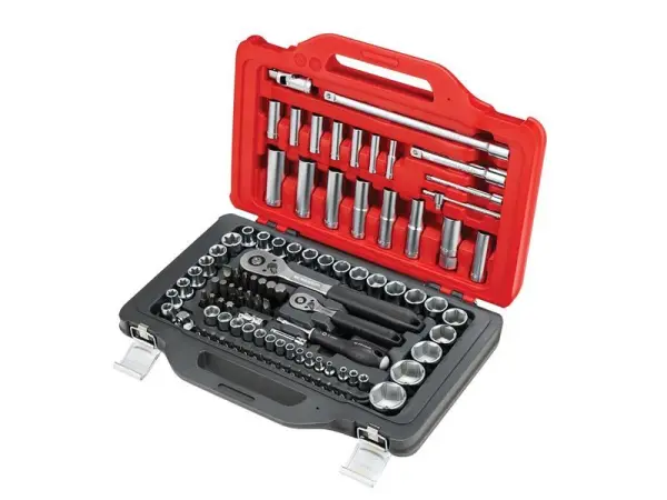Facom 100-Piece 1/4in & 1/2in Drive Socket Set in Twin Case