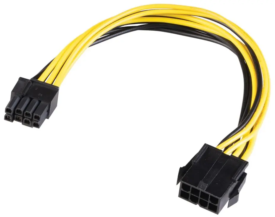 AKASA 8 Pin Male to Female Adaptor Cable, 200mm