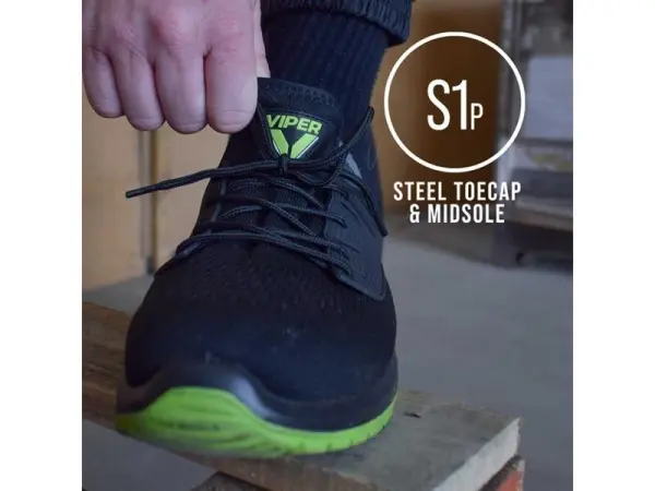 Scan Viper S1P 안전 작업화, 스틸 토, UK 3 (EU 35-36)