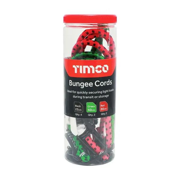 Timco Bungee Cords Mixed Pack, 8 Pieces
