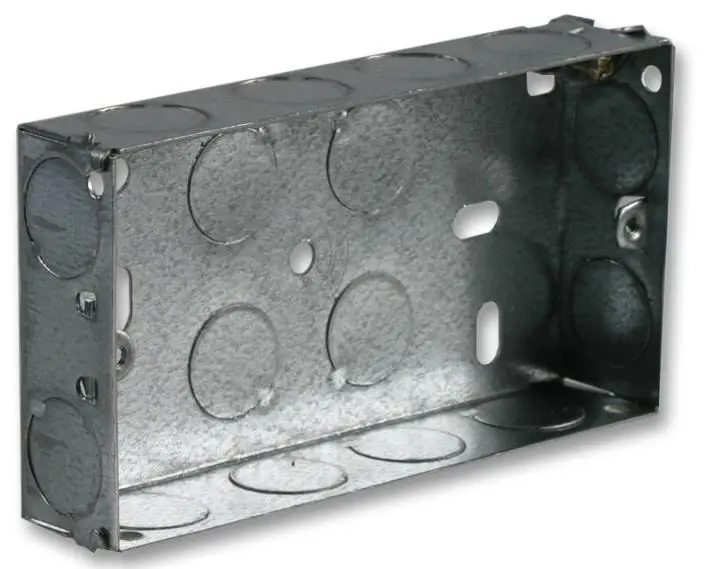 Pro Elec Scatola Portafrutti Doppia Metallica, 25mm, Acciaio