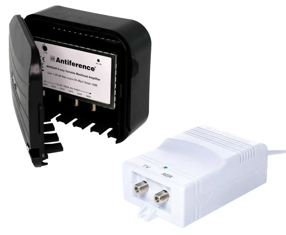 ANTIFERENCE 75シリーズ マストヘッドアンプキット, 1入力/6出力, 可変ゲイン