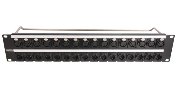 Cliff 2U 32 Port XLR Patch Panel 16x Socket 16x Plug