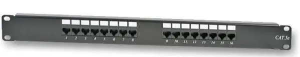 PRO SIGNAL 16ポート Cat5e パッチパネル, RJ45, 1Uラックマウント