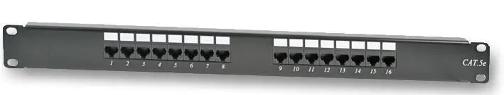 PRO SIGNAL Cat5e 16포트 패널, RJ45, 1U 랙 마운트