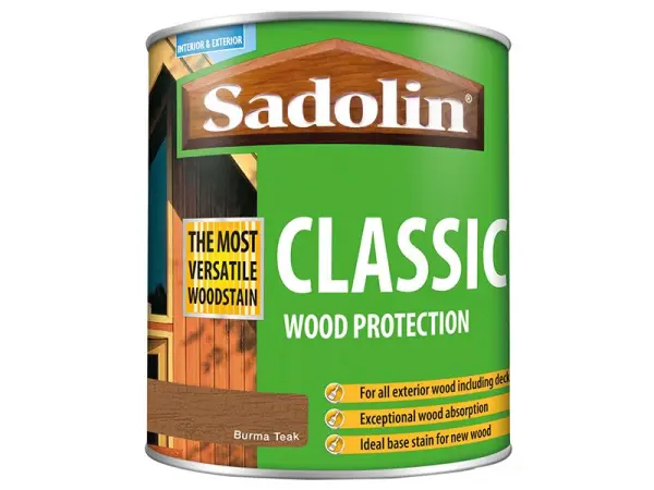 Sadolin Protección Clásica para Madera - Teca de Birmania, 1 Litro