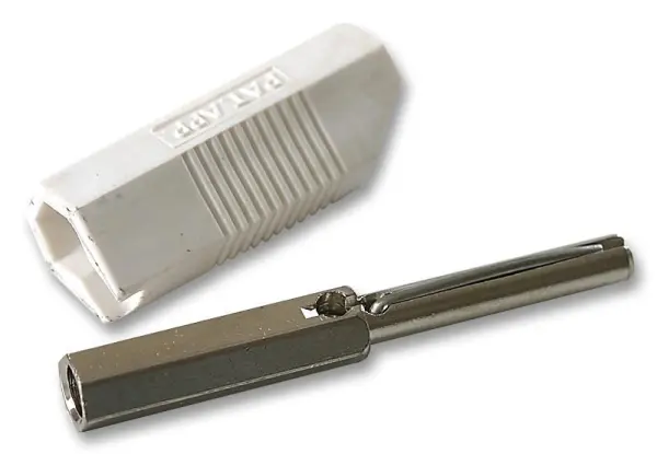 DELTRON תקע ערימה לבן 4 מ”מ, 10 אמפר