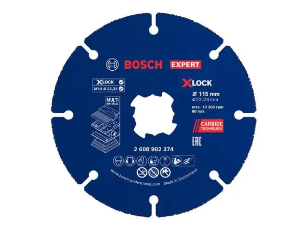 Bosch EXPERT Multi Material Carbide X-LOCK Cutting Disc 115mm
