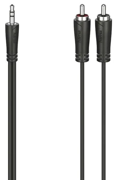 HAMA 3.5mm Jack to 2x RCA Audio Cable, 75cm