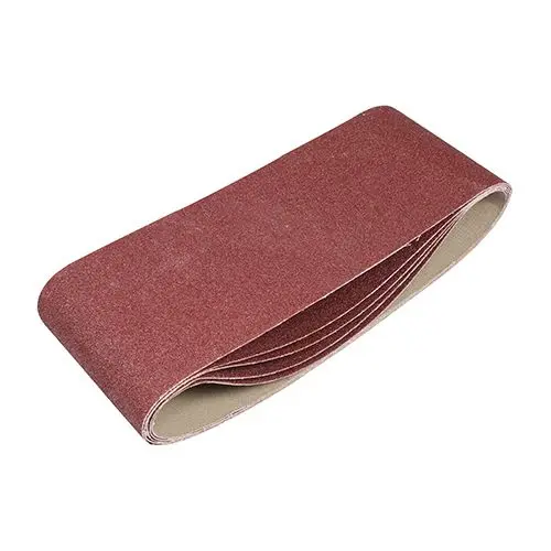Timco 100x610mm Aluminium Oxide Sanding Belts, 80 Grit, Pack of 5