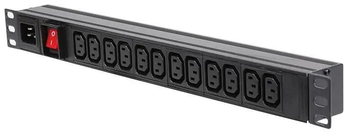 LMS DATA 1U 12-Way 10A IEC C13 to C20 Horizontal PDU