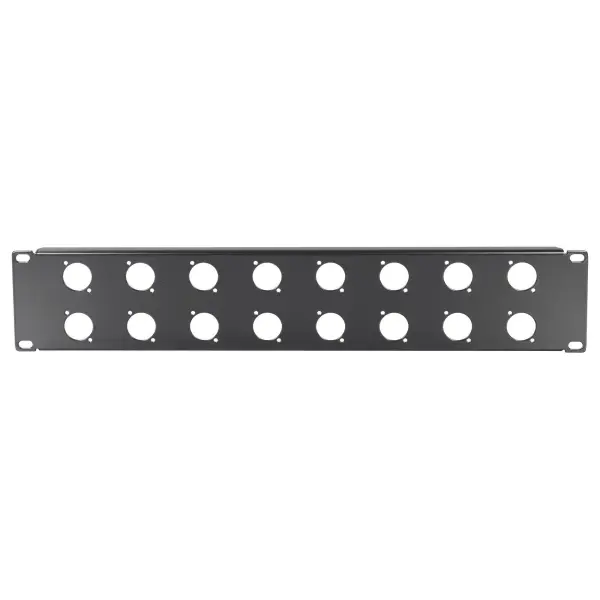 Pulse 19” 2U Rack Panel with 16x D Type XLR Holes