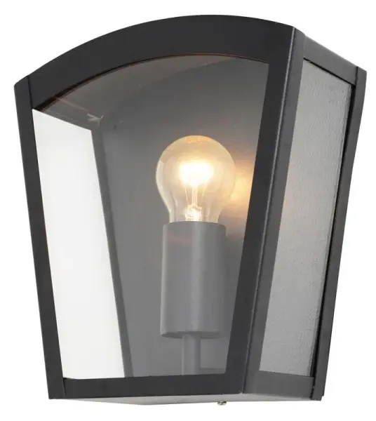 Raraion Artemis Black Curved Box Wall Lantern