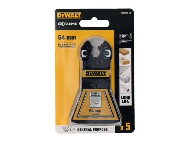 DeWALT DT20775 Bi-metal 3-Sided Cutting Multitool Blade, 54mm (5 Pack)