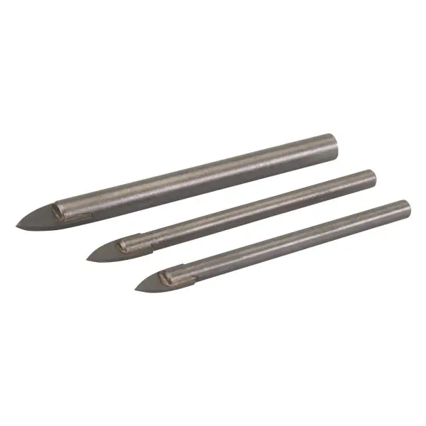 Silverline Set di Punte per Piastrelle e Vetro, Carburo di Tungsteno, 5/6/8mm