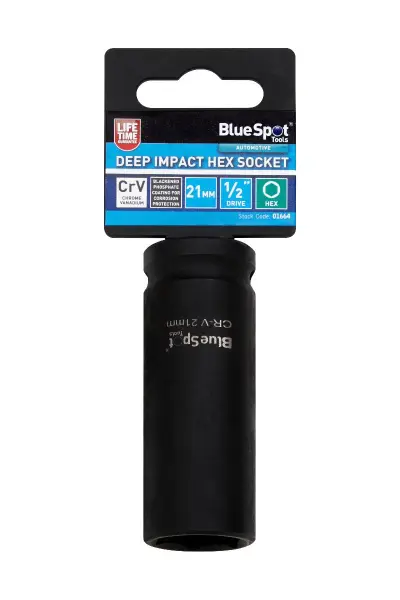 Blue Spot Tools Soket Enam Entri Kedalaman Tinggi 21mm