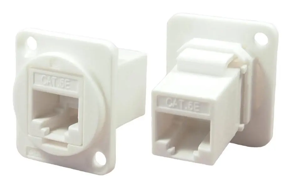 Cliff RJ45 Cat5e Feedthrough Connector, White