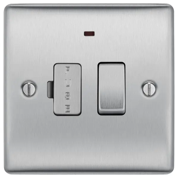 BG Nexus Metal Switched Fused Connection Unit 13A, Brushed Steel